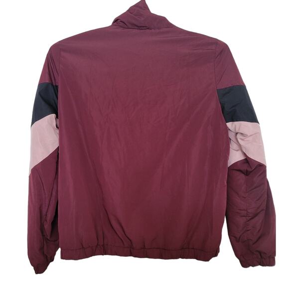 Love Tree Jacket Sz Small S Burgundy Colorblock Full Zip Lightweight Windbreaker - Picture 2 of 11